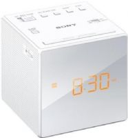 Sony ICF-C1WHITE Clock Radio, White, 100mW power output, LED display, Single alarm setting with radio or buzzer sound, Wake up gently thanks to the progressive alarm volume and extendable snooze functions, Adjustable display brightness for comfortable viewing and automatic daylight saving time adjustment, UPC 027242874862 (ICFC1WHITE ICF C1WHITE ICF-C1 ICFC1WH) 