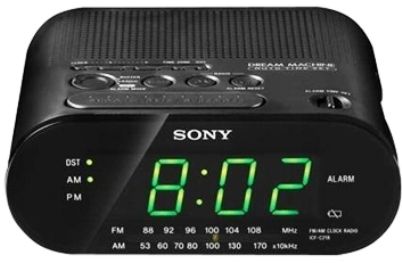Sony ICF-C218/Black Dream Machine Clock Radio, Automatic Daylight Saving Time/Summer Time adjustment, Interior consious design, Automatic time set and Calendar, AM/FM Tuner, Built-in Calendar, Back-up with Installed Lithium Battery (ICFC218BLACK ICF-C218BLACK ICFC218 ICF-C218)