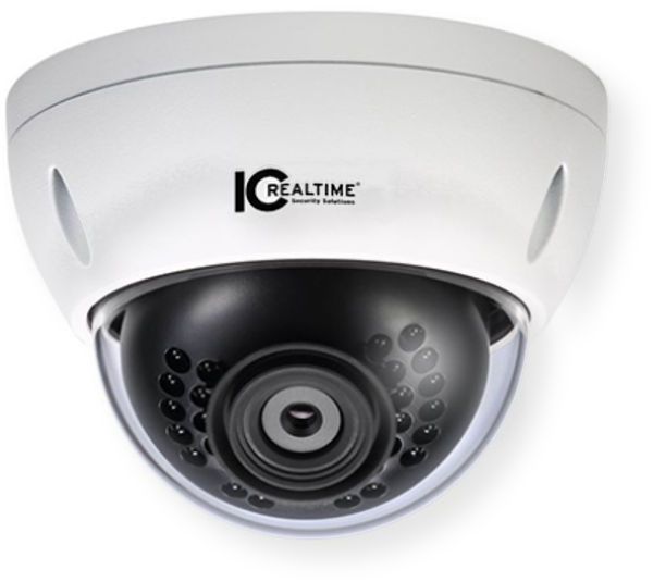 IC Realtime ICIP-D4001IR-I Vandalproof Small Size 4MP IP Network Dome Camera, Indoor and Outdoor; Utilizes a 1/3