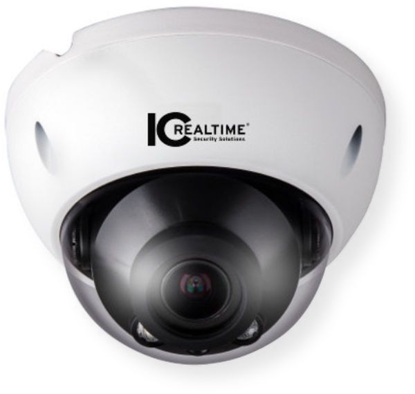 IC Realtime ICIP-D4732Z Vandalproof Mid Size Varifocal 4MP Network Dome Camera, Indoor and Outdoor; Utilizes a 1/3