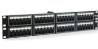 ICC ICMPP048T2 PatchPanel, 48 Port, Telco, Integrated with 2 male telco connectors, Includes mounting screws, 2 RMS, 6 Position, 2 Conductor, Pre-numbered ports, Black Color (ICMPP-048T2 ICMPP 048T2) 