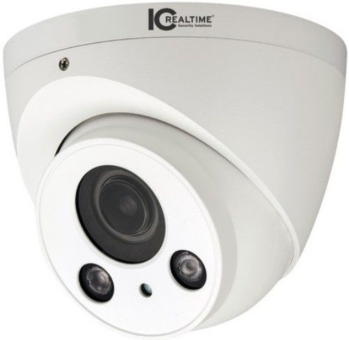 IC Realtime ICR-300H4W Indoor/Outdoor Mid-Size IR HDAVS Waterproof Dome Camera, White; 1/2.7