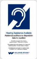 Williams Sound IDP 008 ADA Wall Plaque; Self-adhesive; Let your customers know that a hearing assistance system is available to them with an attractive ADA display from Williams Sound; ADA Wall Plaque; Dimensions: 10.38" x 6.25" x 0.13"; Weight: 0.24 pounds (WILLIAMSSOUNDIDP008 WILLIAMS SOUND IDP 008 ACCESSORIES MOUNTS STANDS SIGNS) 