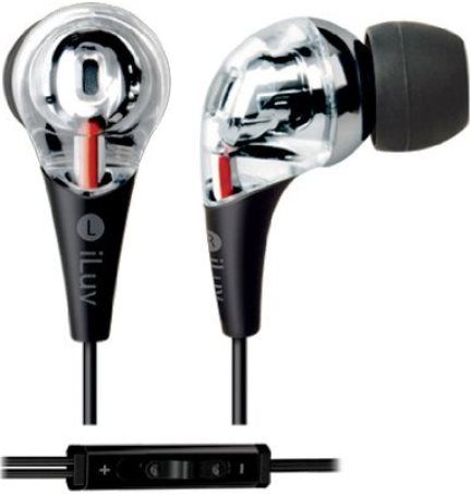 iLuv iEP505BLK Premium Earphones with Volume Control, Black, Precision-engineered driver for audio reproduction of a full range of music, Sound isolating design using canal buds, Spare ear tips included, 3.5mm gold plated 