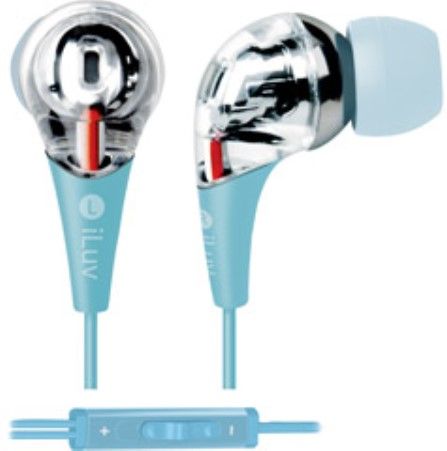 iLuv iEP505BLU Premium Earphones with Volume Control, Blue, Precision-engineered driver for audio reproduction of a full range of music, Sound isolating design using canal buds, Spare ear tips included, 3.5mm gold plated 