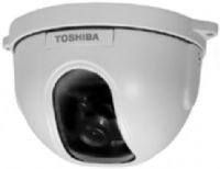 Toshiba IK-DF03A High Resolution Color Mini-Dome Camera, NTSC Signal System, Adjust pan direction up to 350° simply by rotating the dome cover by hand, Installs indoors or outdoors, on ceilings or walls, Tilt (0° to 75°) easily adjusted with screwdriver, Rugged, all metal housing is IP65 rated, 480 TV line resolution delivers detailed images (IKDF03A IK DF03A IKD-F03A IKDF-03A) 