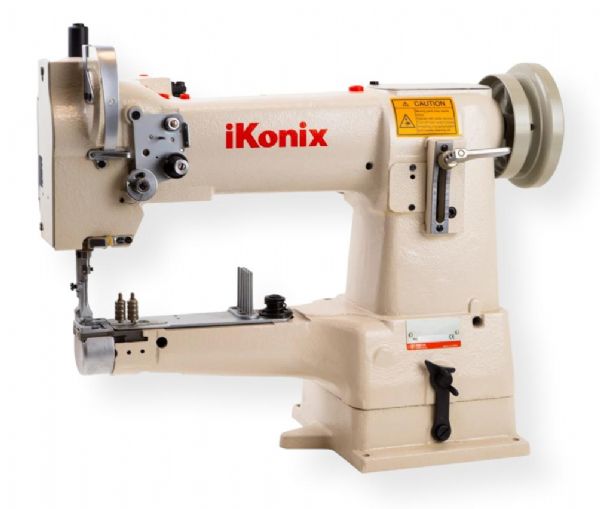 Ikonix KS-335A Cylinder-Bed Lockstitch Sewing Machine; Includes Table, Stand, Servo Motor and LED Llight; Great for sewing shoes, purses, belts, bags, and more; High presser foot clearance of 13 mm allows you to sew very thick items; Easily adjust the stitch length from to as high as 6 mm with a dial (IKONIXKS335A IKONIXKS-335A KS-335-A IKONIX/KS335A)