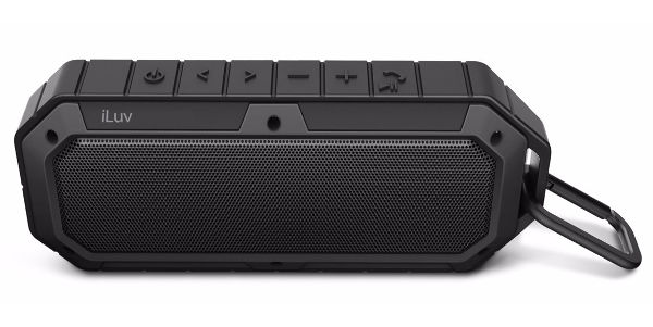 iLuv COLLISION Outdoor Water Resistant Rugged Bluetooth Speaker, Black Color; Water Resistance and Dust Proof; Shock Proof and Scratch Resistance; Big and Powerful Sound; Listen for Hours on a Single Charge; Rubberized rugged exterior for ultimate impact resistance; Built-in microphone for hands-free phone calls when connected to your Smartphone; Dimensions 3.9