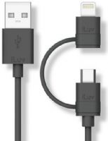 iLuv ICB267BLK Lightning Cable with Micro USB, Black Color; Charge and Sync; Durable connector and cord; Support fast charging and data transfer; Dimensions 3 feet length; Weight 0.2 lbs; UPC ILUVICB267BLK (ILUV-ICB267BLK ILUV ICB267BLK ILUVICB267BLK) 