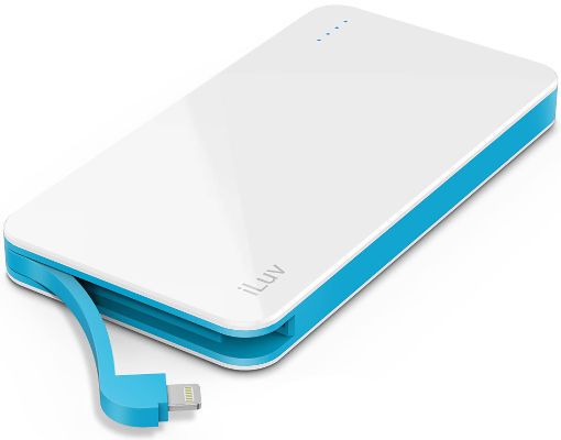 iLuv MYPOWER50 Portable Power Bank with Integrated Lighting Cable, White Color; Smart Power Function; 5000 mAh of Power to Charge Your Device; LED Power Indicators; Designed for Safety; Delivers 2.1 amp output for quick charge; LED indicators show battery life; Ultra-thin, compact, travel-friendly design; Smart battery design prevents overcharging, overheating and damage to your device; Weight 1 lbs; UPC 639247760516 (ILUV-MYPOWER50 ILUV MYPOWER50 ILUVMYPOWER50)