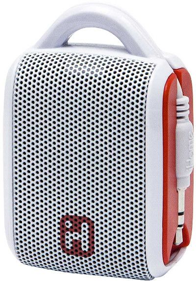 iHome IM54WRC Model iM54 Micro Speaker With Rechargeable Battery, White and Red; Size-defying sound; Speaker works with any 3.5 mm headphone jack, perfect for laptops, cell phones, portable game devices, and MP3 players; Power and charging LED indicators; Built-in rechargeable battery; UPC 047532908275 (IM 54 WRC IM 54WRC IM54 WRC IM-54-WRC IM-54WRC IM54-WRC)