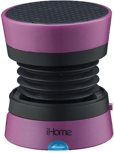 iHome IM70PC Rechargeable Mini Speaker, Pink; Built-in rechargeable battery; Supplied cable for charging speakers and connecting to audio source; Speaker works with any 3.5 mm headphone jack, perfect for laptops, cell phones, portable game devices, and MP3 players; UPC 047532905557 (IM 70 PC IM 70PC IM70 PC IM-70-PC IM-70PC IM70-PC)