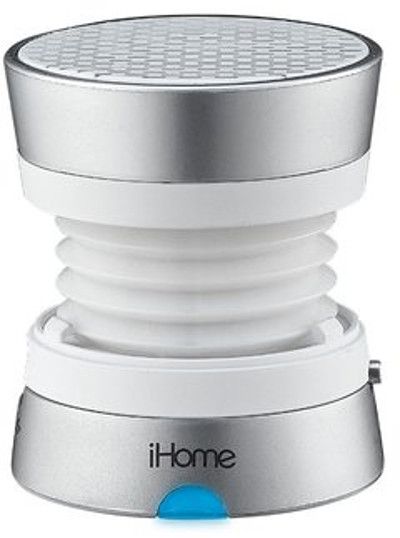 iHome IM71SC Rechargeable Mini Speaker, Silver; Built-in rechargeable battery; Supplied cable for charging speakers and connecting to audio source; Speaker works with any 3.5 mm headphone jack, perfect for laptops, cell phones, portable game devices, and MP3 players; UPC 047532905847 (IM 71 SC IM 71SC IM71 SC IM-71-SC IM-71SC IM71-SC)