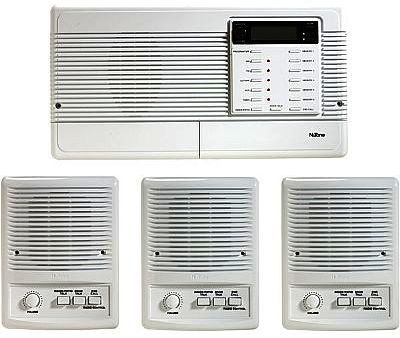 Nutone IMA3303WHK Whole House Intercom Complete Kit, Includes: IM-3303WH Master Intercom Unit, (3) IS-335WH Indoor Remote Stations, (1) IS-67WH Push button Door Speaker, (1) Chime Module, Built-in AM/FM radio rounded corners and edges (IMA-3303WHK IMA 3303WHK IM3303WHK 3303WHK)