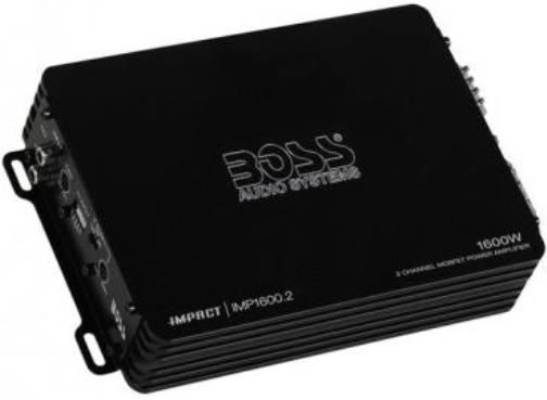 Boss Audio IMP1600.2 IMPACT Series 2-Channel MOSFET Power Amplifier, 1600 Watts Max Bridged Power @ 4 Ohms, 800 Watts x 2 Max Power @ 2 Ohms, 350 Watts x 2 RMS Power @ 4 Ohms, Frequency response 20-20000 Hz, Total Harmonic Distortion (THD) @ RMS Output 0.01%, Minimum Speaker Impedance in Bridged Mode 4 Ohms, UPC 791489118279 (IMP16002 IMP1600-2 IMP1600 IMP-1600.2)