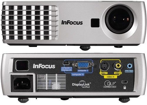 InFocus IN1100 Flexible Mobility DLP Projector, 2100 Lumens, XGA Native Resolution 1024x768, Native Aspect Ratio 4:3, Contrast Ratio 1800:1 Full On/Full Off, Digital Keystone Correction (Vertical) +30/-30, Standard Lens Zoom 1.1:1, Standard Lens Throw Ratio 1.95 - 2.15 (Distance/Width), Audible Noise 35dB, 2.75 lbs (1.25 kg) (IN-1100 IN 1100)