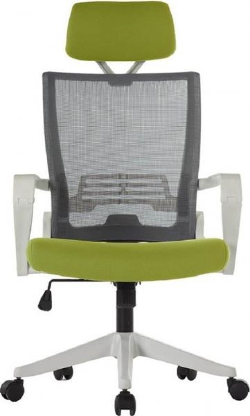 Vifah IN14G Mesh Back Office Adjustable Chair, Adjustable Height, Casters, Mesh Material, Nylon back, Fixed armrest, Adjustable head rest, 90 degree back to front tilting, Patented folding function, 220 lbs. Weight capacity, Green Color, UPC 8935083282963 (IN14G IN-14-G IN 14 G)