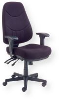 Interion 250575BK Multifunction Chair, Black; Mid Back; Stable 5 Blade Polyurethane Base; Dual Wheel Swivel Casters; 19 to 22.5" Pneumatic Seat Height Adjustment; Height Adjustable Back for Lumbar Support; Full-Function Ergonomic Controls For Seat/Back Angle and Independent Back Angle; 5" Thick Foam Seat; Supports up to 275 lb; Weight 50 lb (INTERION250575BK INTERION-250575BK 250575BK WB250575BK WB-250575BK) 