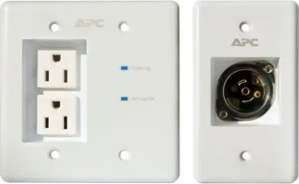 APC INWALLKIT-WHT Power Filter/Connection Kit, White Color; Isolated power filter banks, Eliminates electromagnetic and radio frequency interference (EMI/RFI) as a source of audio-video signal degradation; LED status indicators; Dimensions 4.72