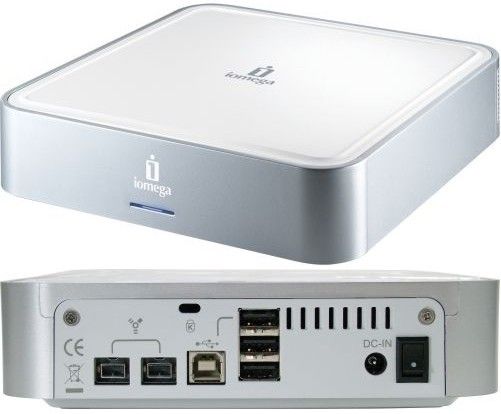 IOmega 34937 MiniMax FireWire 800/USB 2.0 Desktop 1TB Hard Drive, Silver/White, Three-port USB hub, Two FireWire 800 ports, Preformatted in HFS+, Compatible with PC and Mac, Transfer rates of 480 Mbits/s when connected to a USB 2.0 controller, 800 Mbits when connected to a FireWire 800 controller (IOMEGA34937 IOMEGA-34937 34-937 349-37)
