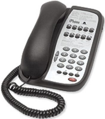 Teledex IPN332391 iPhone A110 Single Line Analog Hotel Phone, Black, Ten (10) Programmable Guest Service Buttons, ExpressNet High Speed Ready, CourtesyRing selectable ascending ring volume, EasyTouch voice mail access, MultiX PBX compatibility, Flash, Redial, Mute, Hold, Easy-access analog data port (IPN-332391 IPN 332391 A-110 0iGA163)