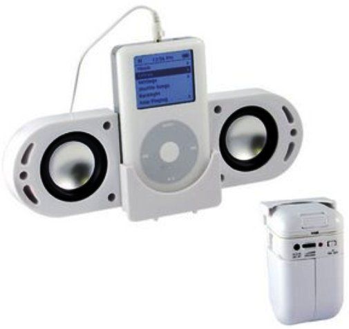 Fold Up Amplified Portable Speakers iPod & MP3 Portable Stereo Speakers