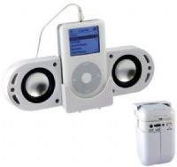 Cta Digital IP-PSW Portable Speaker System for iPod/MP3/CD/DVD Players, White, Lightweight design, Works with iPod, iPod mini, MP3 player, DVD player, and laptop, Includes removable holder to securely hold your iPod (IPPSW IP PSW IPP-SW 656777009410)