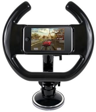 CTA Digital IP-SWS Steering Wheel for iPhone 3G and iPod Touch; Steering Wheel; Steering column stand; Easy to assemble; Adapters for iPhone, iPhone 3G, iPod Touch, iPod Touch 2G (IPSWS IP SWS)