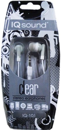 Supersonic IQ-101GRY IQSound Clear Digital Light Weight Stereo Earphones, Grey, High Performance 10mm Drivers for Deep Bass Sound, Frequency Range 20Hz-20KHz, Impedance 32 Ohm, Sensitivity 80dB +/- 5dB, 10mW Max Power Input, 3.5ft. Cord Length, UPC 639131051010 (IQ101GRY IQ-101-GRY IQ-101 GRY IQ101)