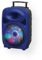Supersonic IQ3212DJBTBL Portable BT DJ Speaker System; Blue; 12" high efficiency woofer; 60W at 4 Ohms; Bluetooth music streaming; USB and MicroSD card support;  FM radio; Moonlight LED lights pulse to music; Rechargeable lithium battery; Volume; Microphone; Volume and echo gain controls; UPC 639131332126 (IQ3212DJBTBL IQ3212DJBT-BL IQ3212DJBTBLSPEAKER IQ3212DJBTBLSPEAKER IQ3212DJBTBLSUPERSONIC IQ3212DJBTBL-SUPERSONIC) 