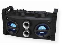 Supersonic IQ3526BT Portable Speaker System; Black; (2) 5 speakers with (2) 2 tweeters; 18W clear sound and heavy bass for a dynamic sound effect; Bluetooth music streaming, disco light with different mode selection; 5 band EQ adjustment; LCD display; USB; PLL FM radio; 3.5 mm line in jack;  Microphone input; UPC 639131235267 (IQ3526BT IQ3526-BT IQ3526BTSPEAKER IQ3526BT-SPEAKER IQ3526BTSUPERSONIC IQ3526BT-SUPERSONIC)       