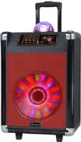 Supersonic IQ-3612DJBTR Portable Bluetooth DJ Speaker with Disco Ball, Red, 12" High Efficiency Woofer, 600 Watts Peak Power Capacity, 30 Watts RMS Power, 80 Watts Program Power, Frequency Response 30Hz-20KHz, Sensitivity (1w/1m) 65dB, Impedance 4 ohm, Built-in BT Compatible Allows Your Speaker to Wirelessly Connect to BT Enabled Devices, UPC 639131036123 (IQ3612DJBTR IQ 3612DJBTR IQ-3612DJBT) 
