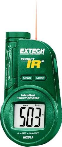 Extech IR201A Pocket IR Thermometer, Wide temperature range -4F to 518F (-20 to 270C), 6:1 (at 6