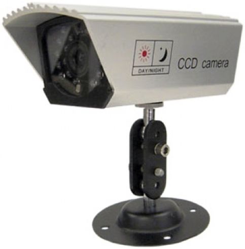 Clover IRC022 Nightvision 45 ft. Range, Sharp CCD Day/Night Color Camera; Sharp Chip Set CCD Color Camera; 330 TV lines; 22 PCS of IR LED and a CDS sensor; 3.6 mm lens; Metal housing, Includes 100 cable, mounting bracket and AC adapter, UPC 617517902200 (IRC022 IRC 022 IRC-022)