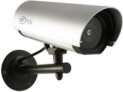 SVAT Electronics ISC200 Outdoor Imitation Security Camera and Blinking LED, Mounting bracket for full range of motion, Blinking LED, Realistic looking security camera with wires, Use for store/business monitoring (ISC200 ISC 200 ISC-200)