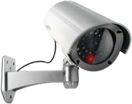 SVAT Electronics ISC300 Imitation Security Camera with Flashing Red LED, Silver, Provides realistic security camera effect to deter crime, Flashing Red LED to deceive intruders, Quick and simple installation, Expand your home and business security system, ABS Plastic Housing Material, Plastic Camera Lens, 2 x AA 1.5V Batteries, Battery Life 2 - 3 Months, UPC 871363016935 (ISC-300 ISC 300 IS-C300)