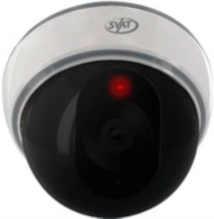 SVAT Electronics ISC301 Imitation Dome Security Camera with Flashing Red LED, White, Provides realistic security camera effect to deter crime, Flashing Red LED to deceive intruders, Quick and simple installation, Expand your home and business security system, ABS Plastic Housing Material, Plastic Camera Lens, 3 x AA batteries, Battery Life 2 - 3 Months, UPC 871363016928 (ISC-301 ISC 301 IS-C301)