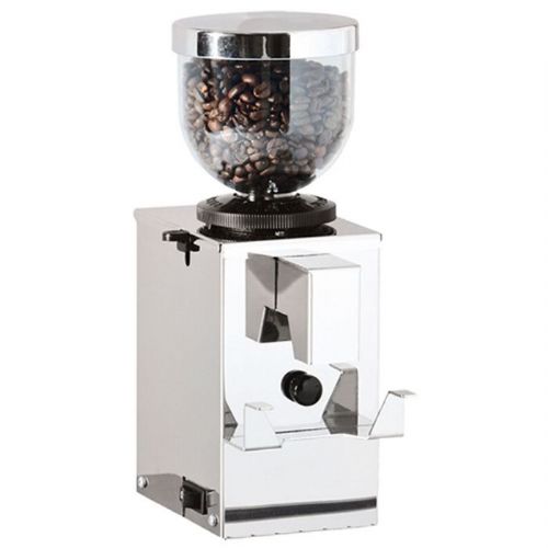Isomac MPI Grinder, Stainless; Stylish coffee grinder for grinding your favorite coffee or espresso beans; "No waste" grinder; Coffee is ground directly into portafilter handle by activating the contact button located under the hopper; 8.8 oz. hopper; Grind settings from course to fine; Instant Auto/Button starts grinding; Manual On/Off switch; Non-slip base; 8.8 oz. capacity; UPC 725182900534 (ISOMACMPI ISOMAC MPI EUROPEAN GIFT GRINDER COFFEE BEANS BURR) 