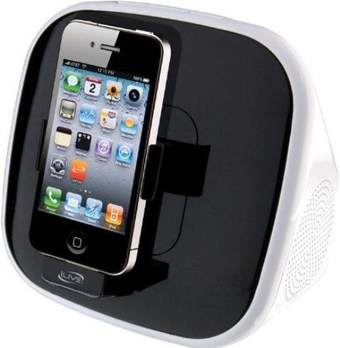 iLive ISP191B Speaker dock with Apple cradle - wired, Active Speaker Type, Integrated Audio Amplifier, Power on/off, volume Controls, 2 - wired Speakers Included, For use with Apple iPhone 3G, 3GS, 4 Apple iPod touch -1G, 2G, 3G, 4G, Composite video output - RCA phono, Audio line-in - mini-phone stereo 3.5 mm IPhone / IPod docking Connector Type, UPC 047323119118 (ISP191B ISP-191B ISP 191B)