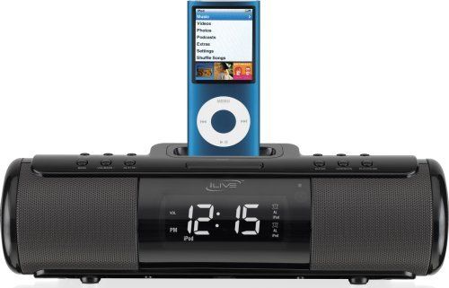 iLive ISP209B Speaker dock - with Apple cradle - portable - wire, Active Speaker Type, Integrated Audio Amplifier, Clock Built-in Devices, Volume Controls, Charging Additional Features, Audio line-in mini-phone stereo 3.5 mm IPhone / IPod docking Apple Dock connector Connector Type, For use with Apple iPhone 3G, 3GS, 4 Apple iPod 4G, 5G Apple iPod classic Apple iPod mini Apple iPod nano 1G, 2G, 3G, 4G, 5G, 6G, Apple iPod touch 1G, 2G, 3G, 4G, UPC 047323062605 (ISP209B ISP-209B ISP 209B)