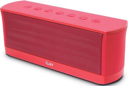 iLuv ISP233RED MobiOut Splash-resistant High-fidelity Stereo wireless Bluetooth Portable Speaker, Red; Fits with Apple and Android smartphones and tablets, most Bluetooth devices; Rugged splash-resistant design allows you to bring MobiOut to all of your outdoor activities; High-fidelity stereo drivers and passive radiator deliver powerful sound; UPC 639247092426 (ISP233-RED ISP233 RED ISP-233RED ISP 233RED) 