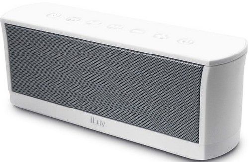 iLuv ISP233WHT MobiOut Splash-resistant High-fidelity Stereo wireless Bluetooth Portable Speaker, White; Fits with Apple and Android smartphones and tablets, most Bluetooth devices; Rugged splash-resistant design allows you to bring MobiOut to all of your outdoor activities; High-fidelity stereo drivers and passive radiator deliver powerful sound; UPC 639247092402 (ISP233-WHT ISP233 WHT ISP-233WHT ISP 233WHT) 