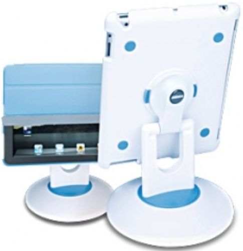 Aidata ISP303WN Model ISP303 Multi-Station for New iPad & iPad 2, White/Blue, Protection shell with durable plastic case and rubber inner, Smooth movememt across 360 degrees, Detachable shell can be used separately, Used with or without iPad smart cover, EAN 4711234690900 (ISP-303WN ISP 303WN IS-P303WN ISP303W ISP303-WN)