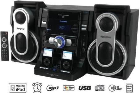 iSymphony MS1 Mini Music System with DUAL Built-in Universal Dock for