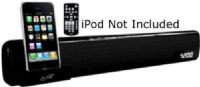 iLive ITP100B Bar Speaker with Dock for iPhone/iPod, Black, FM radio, Station memory presets (20 FM), Treble and bass controls, 2 channel stereo system, Digital clock, Single alarm, Gradual wake, Wake to iPhone/iPod or radio, White LCD display, Sleep timer, Video output, Line input (3.5mm), Remote control, Last user setting memory (ITP-100B ITP 100B ITP100-B ITP100) 