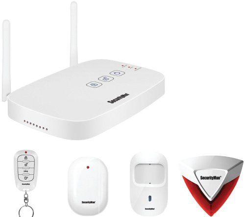 SecurityMan IWATCHALARMD Mobile App Based Wireless Deluxe Kit Security Alarm System; Includes 1 Alarm Host, 1 Door/Window Sensor, 1 Motion Sensor, 1 Indoor Eiren and 1 Remote Control; Mobile App based (Apple/Android) enabled D.I.Y Wireless Security Alarm System; Real time security breach push notifications; UPC 701107902401 (IWATCH-ALARMD IWATCH ALARMD IWATCHALARM)
