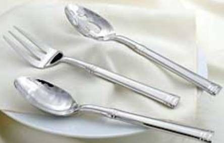Imco 1012386 Flatware Hostess Set 3pc Tuscany, 9 inches, Heavyweight 18/10 Stainless Steel, Silver Color, Mirror Finish, Contemporary Pattern with Accents; Three piece set includes spoon, fork and slotted spoon (1012386 IMCO1012386 IMCO-1012386 IMCO 1012386)