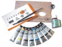 Alvin J3003021 Oil Paint Set, Includes 8 colors in 20ml. tubes, 2 brushes - flat and round, 6" x 10" wood palette, Metal mixing cup, Artist cloth and color chart (J300-3021 J300 3021) 