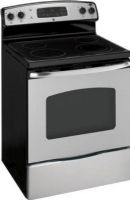 GE General Electric JB400SPSS Freestanding Electric Range with 4 Sealed Burners, 30" Size, 5.30 Cu. Ft. Total Capacity, Super Large Oven Unit Capacity, Hidden Bake Oven Interior, 2 Ribbon - 1500 watt 6" Heating Elements, 1 Ribbon - PowerBoil 6"/9" Dual Heating Element, 1 Ribbon - 2000 watt 8" Heating Element, 2 Heating Element "ON" Indicator Light, 1 Hot Surface Indicator Lights, Stainless Steel Color (JB400SPSS JB400SP-SS JB400SP SS JB400SP JB-400SP JB 400SP) 