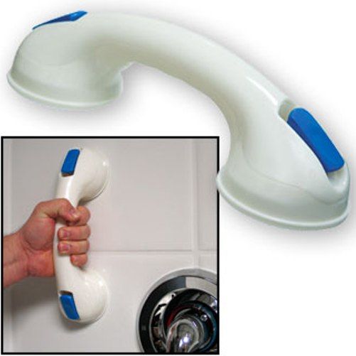 Jobar JB4776 Safety Grip Handle, Two suction cups will secure this handle on the side of your bathtub or shower wall and allow you to get a good grip, Quick Suction Installation, Portable for travel, Sturdy construction, Quick release levers, Fits any tub or shower (JB-4776 JB 4776)